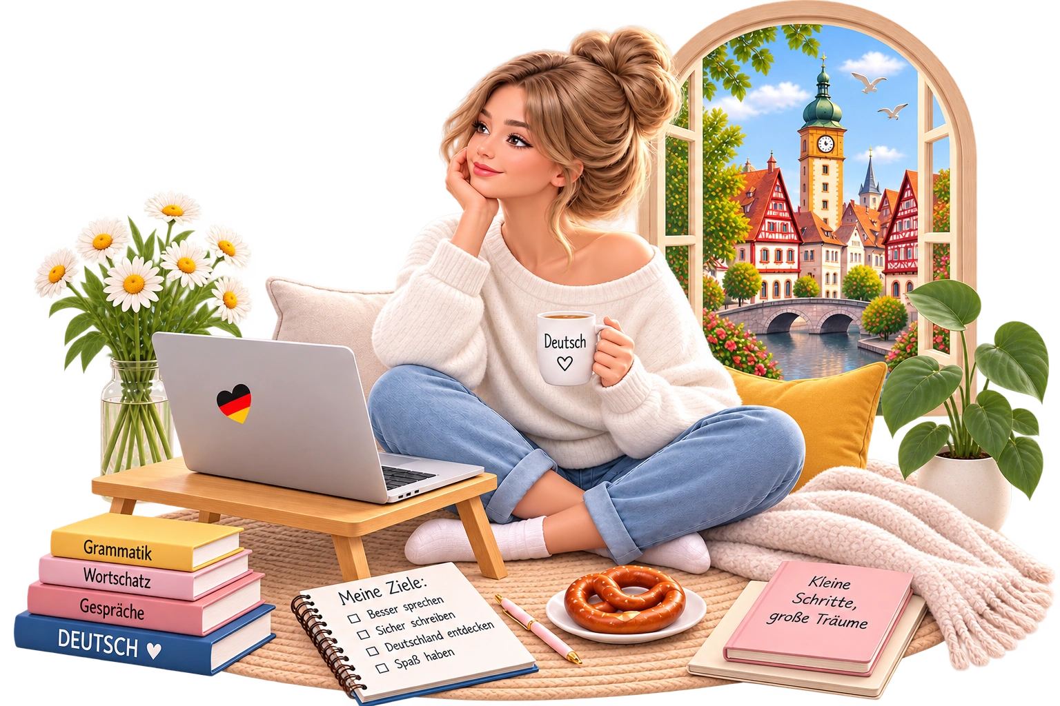 Deutsch lernen – Illustration