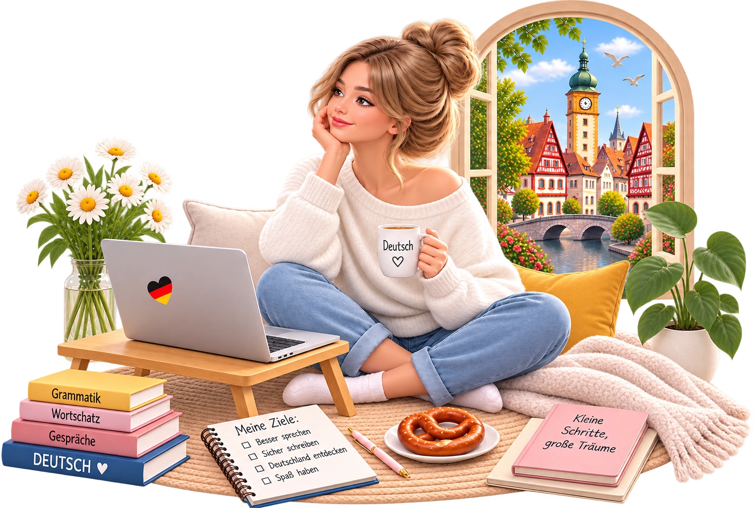 Deutsch lernen – Illustration